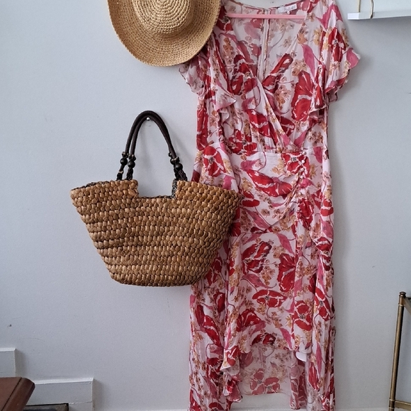 # 63 NWOT Parker SILK Floral Pink Dress STUNNING - Picture 1 of 5